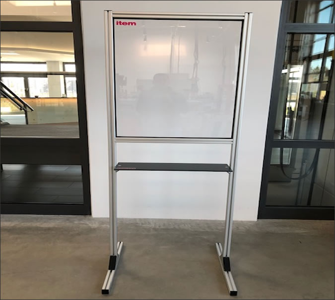 Clear Partition Panel Guard with "Pass-Through" Shelf