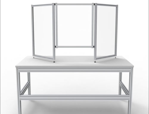 Three-Panel Protective Barrier with Pass Through
