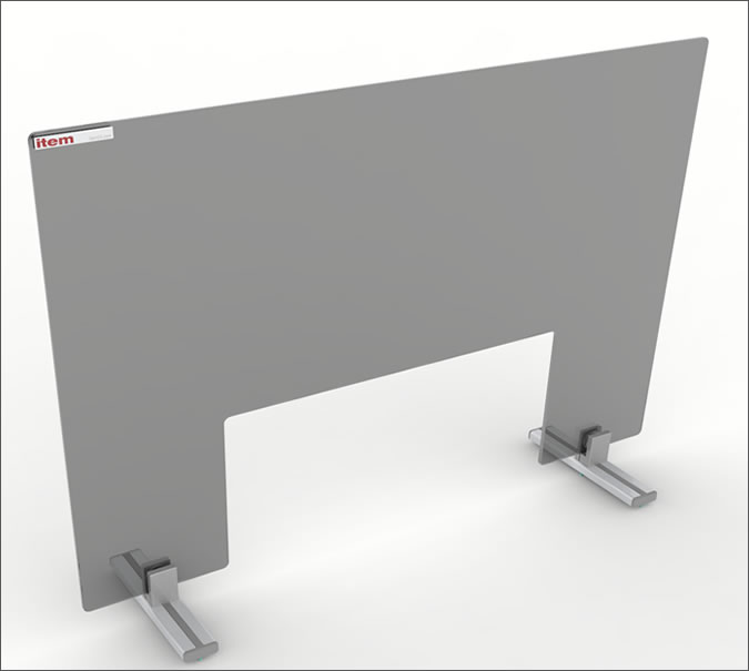 Simple Frameless Clear Barrier with Pass-Through Opening