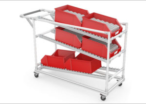 Maneuverable Transport Trolley with FIFO function for easy removal - Rack de transporte de gran maniobrabilidad con función FIFO para una retirada fácil