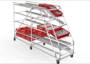 Material provisioning rack on castors - Rack para disposición de material sobre ruedas