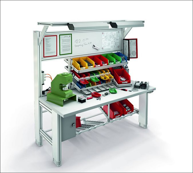 Work bench 4 E with Upright and Compound Slide Overhang