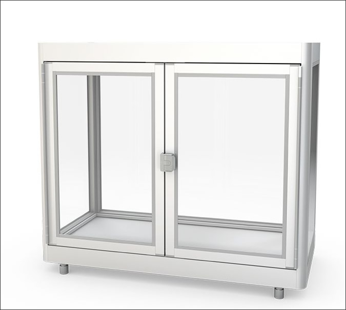 Protective cabin with large hatch