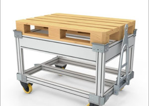 Transport trolley for euro-pallets