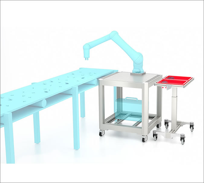 Work Bench island for robot, Isla de mesa de trabajo para robot