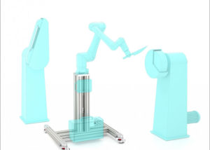 Robot column for mobile cobot, Columna de robot móvil