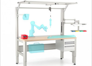 Collaborative work bench with comprehensive equipment