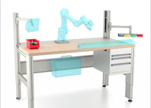 Expandable work bench for cobot integration