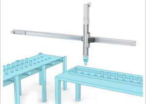 High-precision XY table handling with a ball screw drive